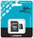 Карта памяти MicroSD 64GB Kingston Class 10 Canvas Go Plus A2 U3 V30 (200 Mb/s) + SD адаптер