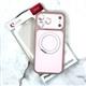 Задняя крышка Iphone 17 Pro/18 Pro UNUK SING матовая с вращающимся кольцом MagSafe, силик. борт, розовая