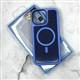 Задняя крышка Iphone 17 Pro/18 Pro NEW PROTECTION с MagSafe, карбоновая вставка, бархат внутри, светло-голубая