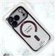 Силиконовый чехол Iphone 18 Pro прозрачный в сеточку, с защитой камеры, magsafe, глянцевый борт, в блистере, бордовый