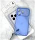 Силиконовый чехол Iphone 17 Pro/18 Pro KAMISHA тонкий под карбон, защита камеры, голубой