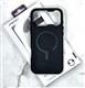 Задняя крышка iPefet Iphone 17 Pro Max/18 Pro Max под кожу, металл. MagSafe и оконтовка камеры, бархат внутри, черная