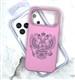 Силиконовый чехол Iphone 16 Pro Max рисунок Герб РФ, матовый soft touch, бархат внутри, в блистере, розовый