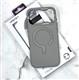 Задняя крышка iPefet Iphone 17 Pro Max/18 Pro Max под кожу, металл. MagSafe и оконтовка камеры, бархат внутри, серая
