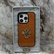 Задняя крышка Iphone 15 RMO под кожу рептилии с Гербом РФ, в коробке, оранжевая