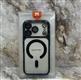 Задняя крышка Iphone 15 Pro Max MOBILE CASE матово-прозрачная с MagSafe, защита камеры, цветной борт, черная