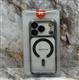 Задняя крышка Iphone 15 Pro Max MOBILE CASE матово-прозрачная с MagSafe, защита камеры, цветной борт, титан