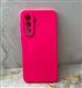 Силиконовый чехол Samsung Galaxy A37 матовый, однотонный soft-touch, бархат внутри, ярко-розовый