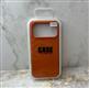 Задняя крышка CASE Iphone 17 Pro под кожу с логотипом, в блистере, №6 оранжевая