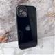 Задняя крышка Iphone 12 стеклянная, силиконовый борт, окантовка камеры и защитой, с лого, черная