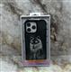 Задняя крышка Nimmy Iphone 14 Pro Max матовая, с вышивкой, волк в куртке, черная