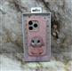 Задняя крышка Nimmy Iphone 14 Pro матовая, с вышивкой, зайка в капюшоне, розовая