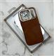 Задняя крышка iPefet Iphone 16 Pro под кожу с Magsafe, камера подставка, бархат внутри, металл. кнопки, коричневая