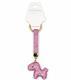 Брелок с карабином лошадь из страз, розовый