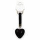 Брелок с карабином сердце из страз, черный