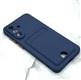 Силиконовый чехол Huawei Honor 400 pro матовый soft-touch, цветные кнопки, с визитницей, темно-синий