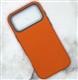 Задняя крышка Iphone 17 Pro VICTORIA под кожу, металлическая оконтовка камеры, бархат внутри, в тех.паке., оранжевая