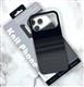 Задняя крышка Iphone 17 Air KNIT PHONE под карбон с MagSafe, в коробке, черная в серую полоску