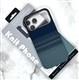 Задняя крышка Iphone 17 Air KNIT PHONE под карбон с MagSafe, в коробке, синяя в зеленую полоску