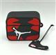 Силиконовый чехол для Air Pods 4 фигурный, утолщенный, баскетболист на красно-черном фоне
