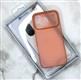 Силиконовый чехол Iphone 17 Pro Max MAXORA ультратонкий, матово-прозрачный, под карбон, оранжевый