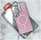 Задняя крышка Samsung Galaxy S26 Ultra NEW CASE пластиковая, прозрачный силиконовый борт с MagSafe, камера-подставка, розовая