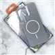 Задняя крышка Samsung Galaxy S26 Ultra NEW CASE пластиковая, прозрачный силиконовый борт с MagSafe, камера-подставка, серая