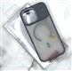 Задняя крышка Q SERIES Iphone 13 Pro матово-прозрачная, MagSafe, металлическая оконтовка камеры, серая