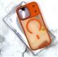 Задняя крышка Q SERIES Iphone 17 Pro матово-прозрачная, MagSafe, металлическая оконтовка камеры, оранжевая
