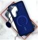 Задняя крышка MOBILE CASE Samsung Galaxy S26 под кожу, металлический MagSafe, бархат внутри, синяя