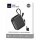 Аккумулятор внешний WiWU CUBE 10000mAh, LED Display, 22,5W, беспровод. зарядка, порты USB/Type-C, встроенный кабель Type-C/Lightning (Wi-P055), серый