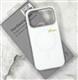 Силиконовый чехол Rugged Case Iphone 17 Pro Max матовый с MagSafe, металл. окантовка камеры и кнопки, бархат внутри, белый
