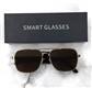 Умные очки с микрофоном Smart Glasses, UVA/UVB protect, Touch control, квадратные, Gold/Tawny