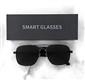 Умные очки с микрофоном Smart Glasses, UVA/UVB protect, Touch control, квадратные, Gunmetal/Grey