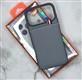 Задняя крышка Iphone 16 Pro Max CREATIVE CASE под кожу, выдвижная визитница, силиконовый борт, серая