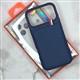 Задняя крышка Iphone 16 Pro Max CREATIVE CASE под кожу, выдвижная визитница, силиконовый борт, синяя