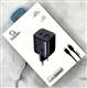 Блок питания сетевой Qayan 1 USB + 1 Type-C, 25W, с кабелем Type-C to Lighting, 1.2M (QHC-144), черный