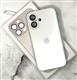 Задняя крышка AG-GLASS Iphone 16 Pro под стекло, с защитой камеры, силиконовый борт, в упаковке, белая