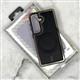 Задняя крышка LOM Iphone 17 Pro пластиковая, прозрачная, кожанная вставка, с MagSafe, черная