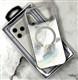 Задняя крышка Iphone 17 Pro Max Fashion Case перламутровая, с MagSafe, стразы вокруг камеры, серебристая