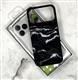 Задняя крышка Iphone 17 Pro Max MOBILE CASE под карбон, металл. окантовка камеры, с MagSafe, черные волны