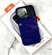 Задняя крышка iPefet Iphone 17 Pro Max под карбон, металлические кнопки, с MagSafe, лошадь синяя