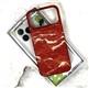 Задняя крышка Iphone 17 Pro Max MOBILE CASE под карбон, металл. окантовка камеры, с MagSafe, оранжевые волны