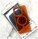 Задняя крышка Iphone 17 Pro Max BINKSON прозрачная с блестками, с MagSafe, силиконовый борт, оранжевая