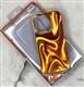 Задняя крышка New Case Iphone 16 Pro металлик с разводами, в коробке, оранжевая