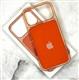 Задняя крышка Iphone 17 Pro Max Clear case с MagSafe + анимация, с лого, открытый низ, в коробке, оранжевая