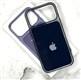 Задняя крышка Iphone 17 Pro Max Clear case с MagSafe + анимация, с лого, открытый низ, в коробке, синяя