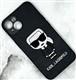 Задняя крышка Xiaomi Redmi 15C под кожу, силиконовый борт, с вышивкой, в тех. паке, мальчик, черная