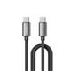 USB кабель Earldom EC-200 C-C Type C - Type C, 60W,нейлон,(длина 2 метра) черный