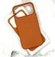 Задняя крышка Iphone 17 Pro Max Leather Case под кожу, с анимацией, с логотипом, в упаковке, оранжевая